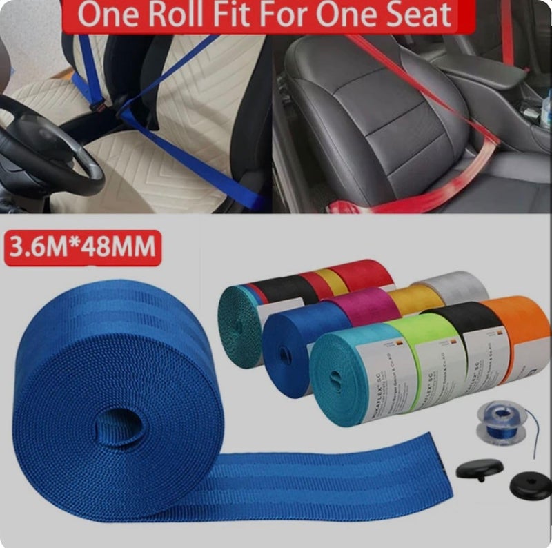 AUTO MT وسادات حزام الأمان لسيارة رياضية JDM 3.6م للت drifting (حزام أمان أزرق 3.6م) - Image 2