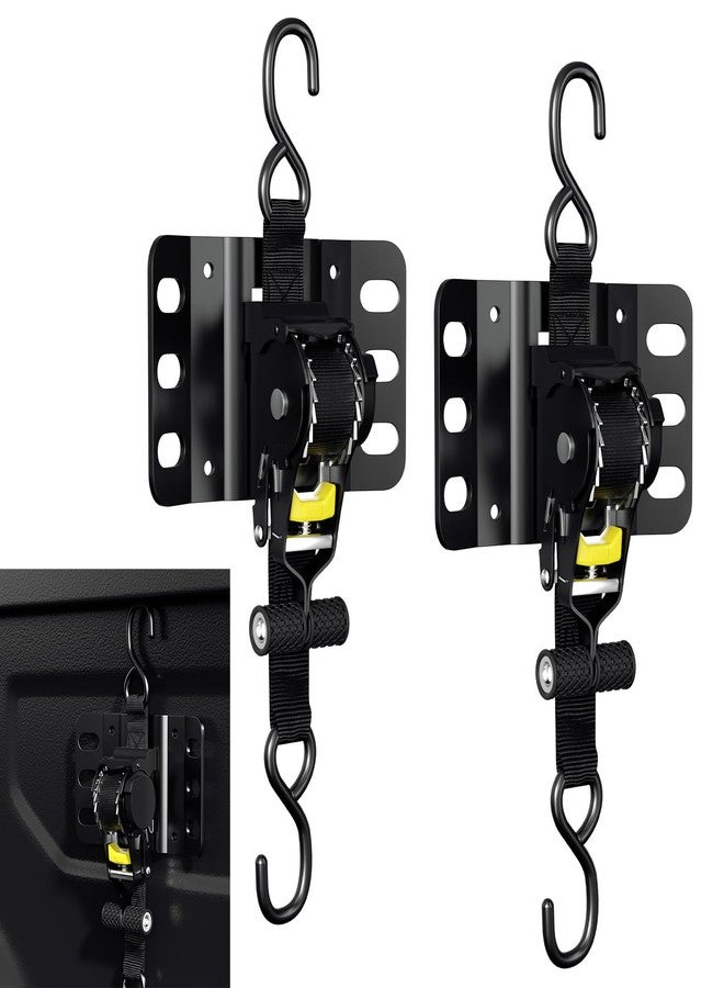 Fuairmee Retractable Truck Bed Ratchet Straps for 2015-2025 Ford F150, F250, F350, 1500lb Break Strength, Auto Self Retracting Tie Down Straps for Ford F150 Accessories - Image 1