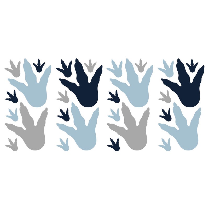 RoomMates RMK4103SCS Dinosaur Feet Tracks Peel and Stick Wall Decals, Blue, Gray - Image 3