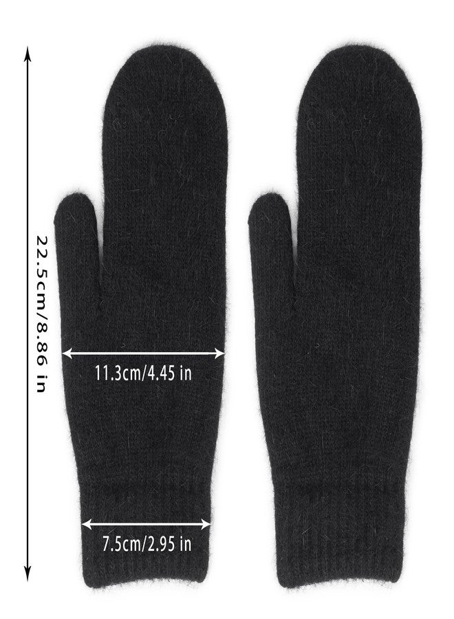 OVOY Winter Knitted Mittens Soft Warm Elastic Cold-Weather Thick Lining Gloves for Women and Men - Image 3