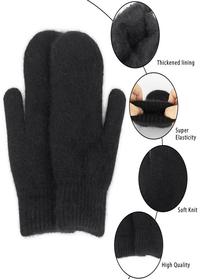 OVOY Winter Knitted Mittens Soft Warm Elastic Cold-Weather Thick Lining Gloves for Women and Men - Image 2