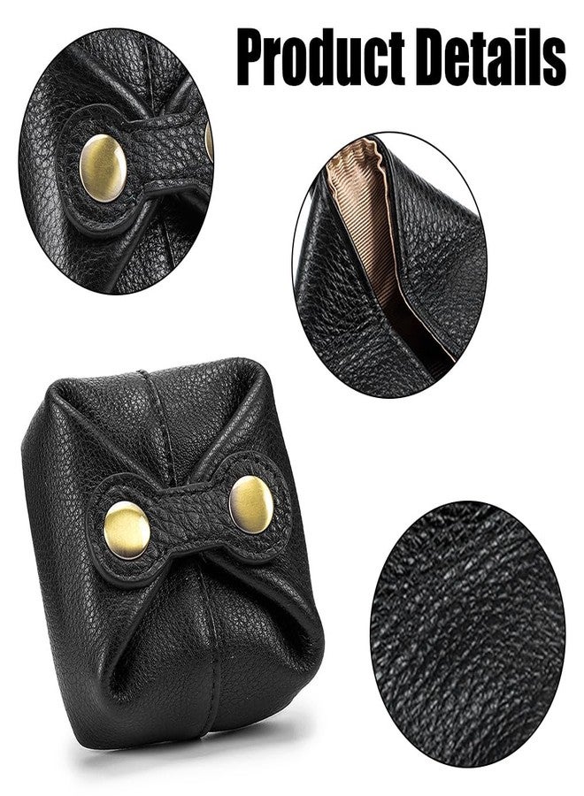 DONGKER Coin Pouch,Leather Coin Pocket Wallet Wear Resistant Cash Change Wallet with Mini Snap for Men Women - Image 3