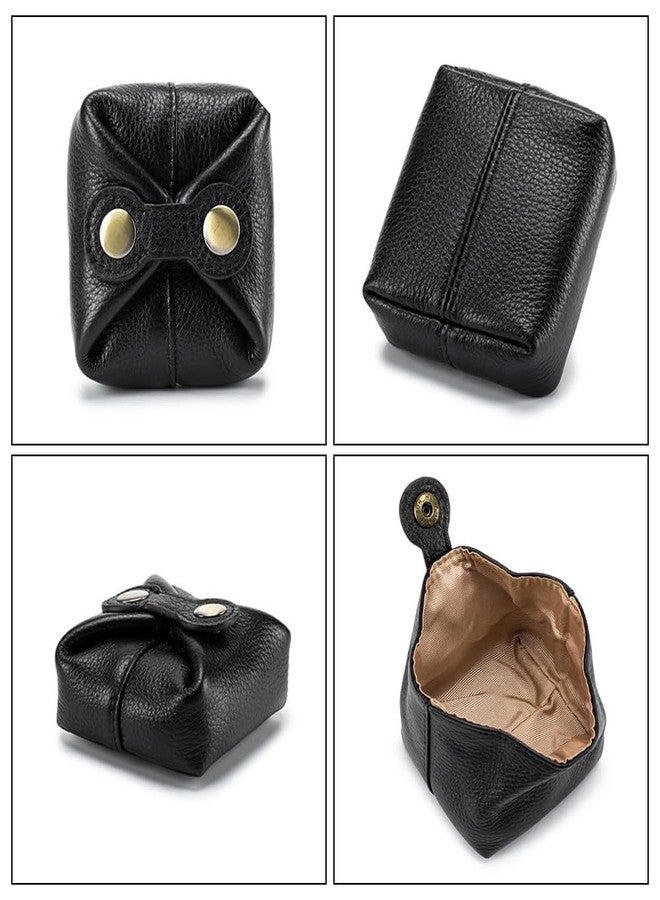 DONGKER Coin Pouch,Leather Coin Pocket Wallet Wear Resistant Cash Change Wallet with Mini Snap for Men Women - Image 2