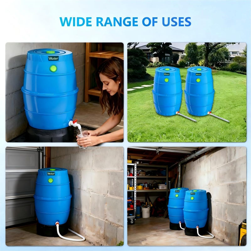 SQUEEZE master 50 Gallon Water Collection Barrel-Drinking Water Storage Barrel with Spigots-Emergency Water Supply System - Image 5