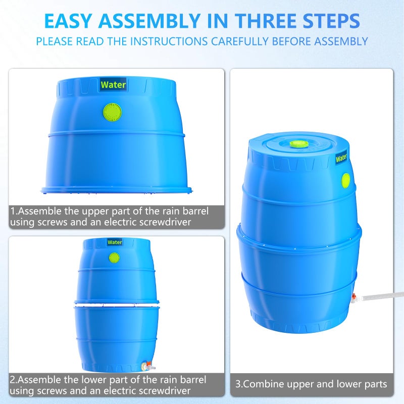 SQUEEZE master 50 Gallon Water Collection Barrel-Drinking Water Storage Barrel with Spigots-Emergency Water Supply System - Image 4