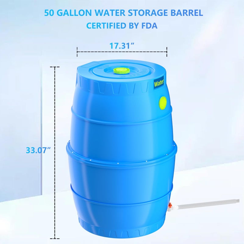 SQUEEZE master 50 Gallon Water Collection Barrel-Drinking Water Storage Barrel with Spigots-Emergency Water Supply System - Image 2