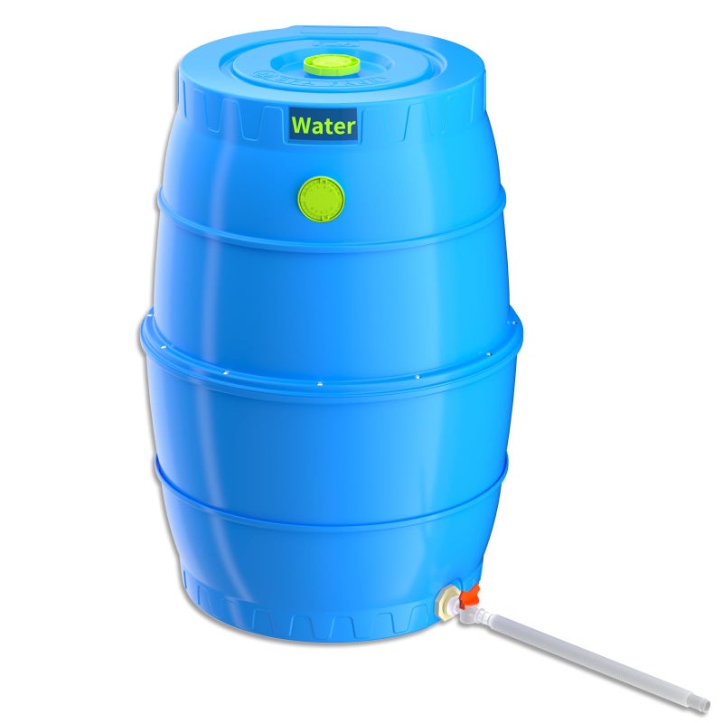 SQUEEZE master 50 Gallon Water Collection Barrel-Drinking Water Storage Barrel with Spigots-Emergency Water Supply System - Image 1