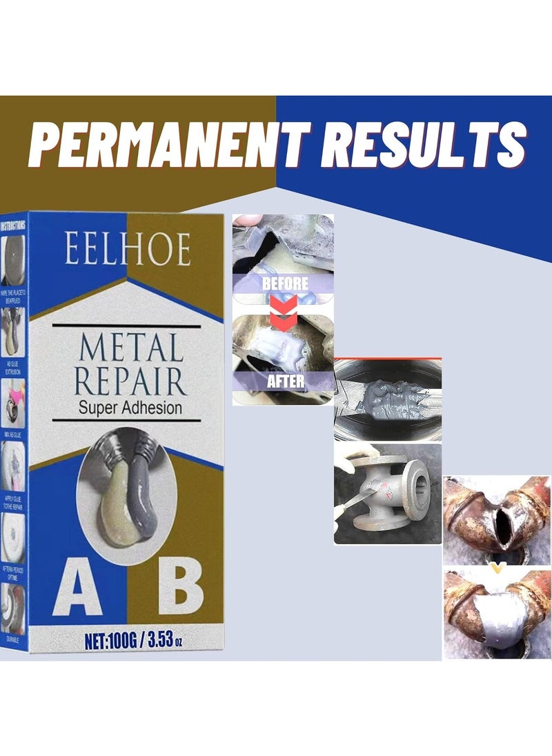 EELHOE AB Casting Repair Glue, High Temperature Resistant Liquid Metal Welding Filler, Metal Repair Glue for Metal Casting Defect (100g)  - Image 4