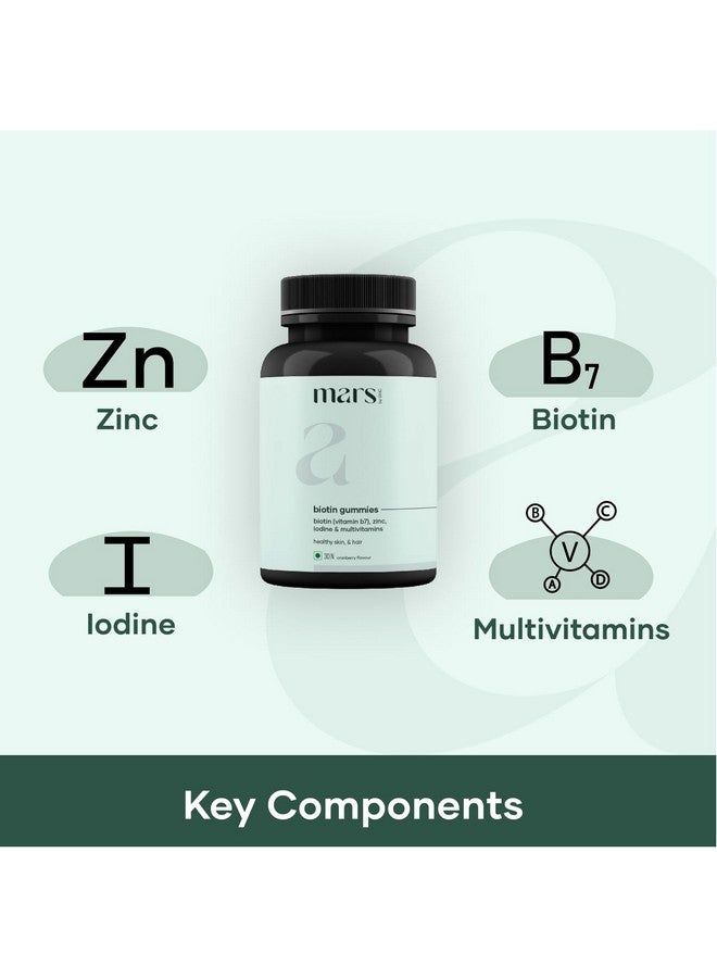mars by GHC mars by GHC Biotin Gummies For Hair & Skin | 30 Days Pack | With Biotin, Vitamin A, C, E, Zinc, Fibre & DHT Blocker | For Healthy & Strong Hair| 100% Vegan & Gut Friendly - Image 2