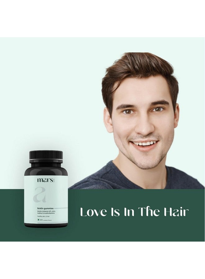 mars by GHC mars by GHC Biotin Gummies For Hair & Skin | 30 Days Pack | With Biotin, Vitamin A, C, E, Zinc, Fibre & DHT Blocker | For Healthy & Strong Hair| 100% Vegan & Gut Friendly - Image 4