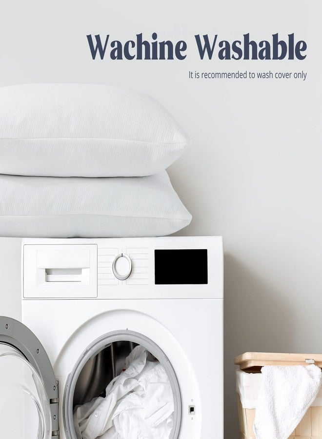 puredown وسائد ريش الإوز المبردة من puredown® للنوم، وسادة بجودة فندقية مع غلاف وسادة قابل للإزالة، بيضاء، حجم كوين، 20x30 بوصة، عبوة واحدة - Image 5