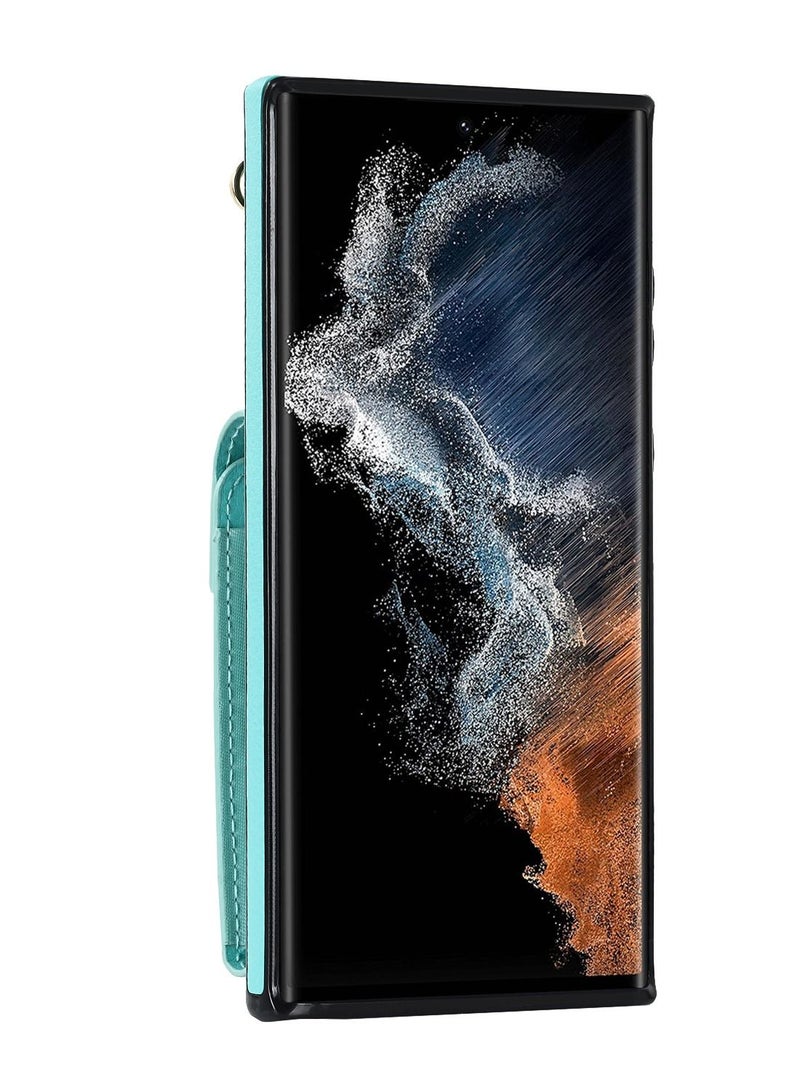 Suteni Crossbody Strap Back Cover Card Slots Leather Phone Case for Samsung - Image 2