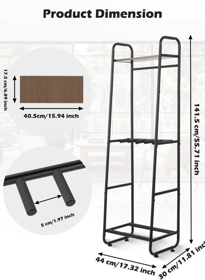 STRICH Guitar Stand for Multiple Guitars - Multi Instrument Storage with Adjustable Shelf, Durable Metal & Wood, Wall-Hugging Design, Fits Acoustic/Electric Guitars, Bass, Ukulele, Banjo(Up to 6 Instruments) - Image 2