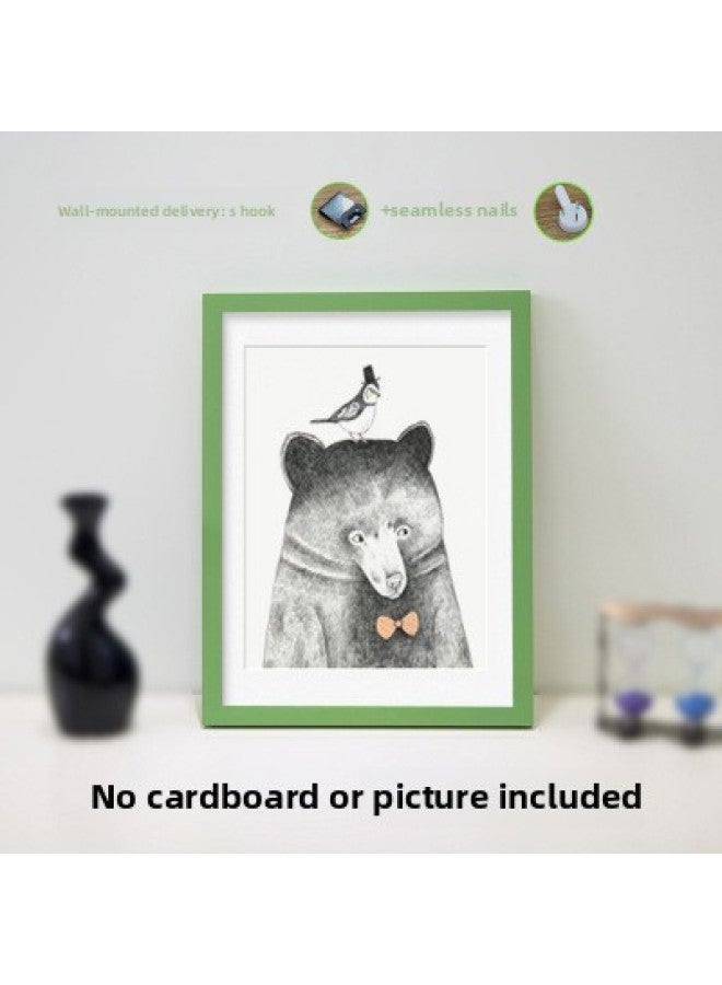 Solid Wood Simple 32 Inch 28 Inch 16 Inch 18 Inch 4k8 24 Inch A4 Wooden A3 Photo Frame Wall Poster Frame-Color:16inch Inner Diameter (30.3*40.4) Cm-green - Image 1
