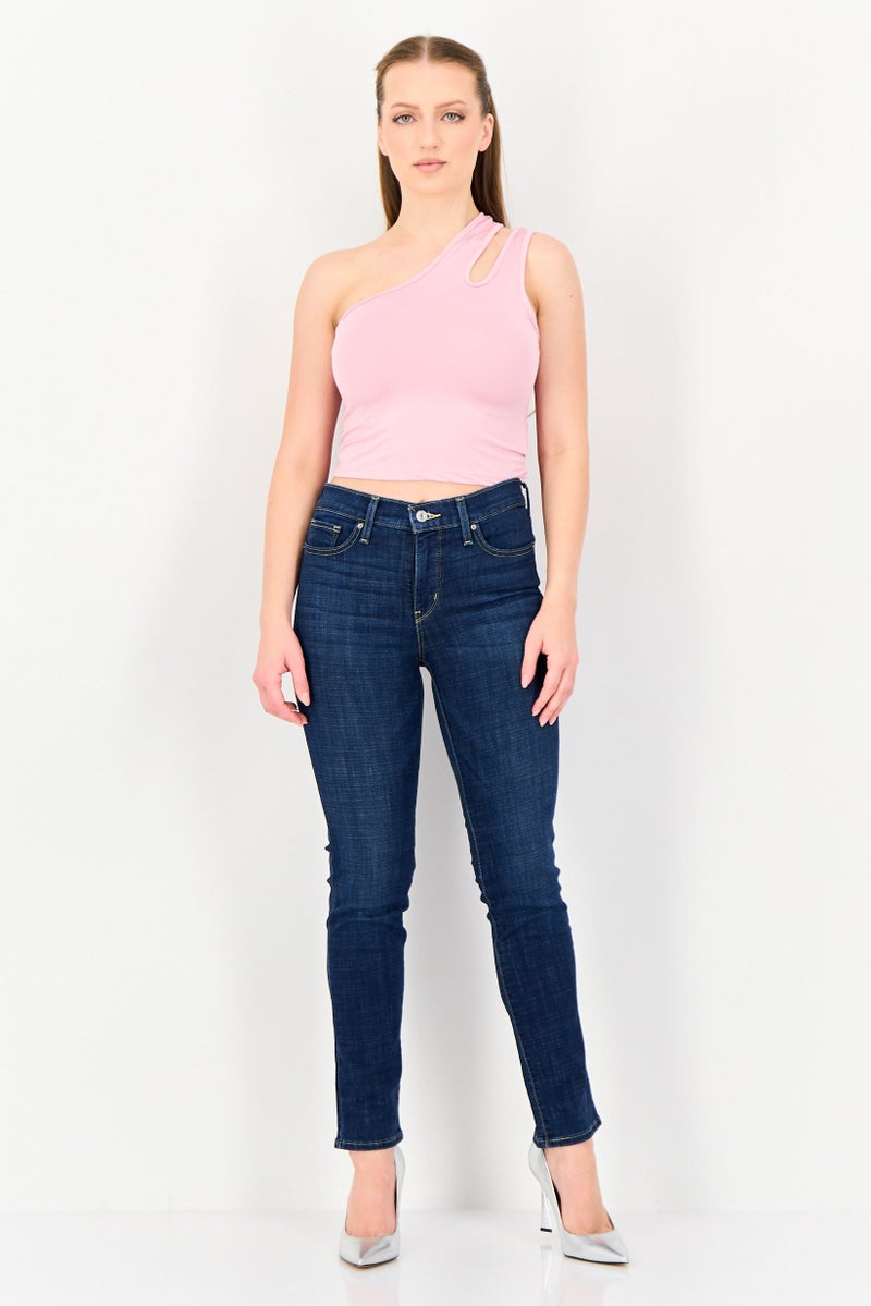 Levi's Women Slim Fit Washed Stretchable Denim, Dark Blue - Image 2