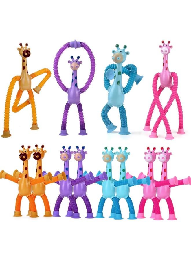 Kidzone 4-Piece LED Telescopic Suction Cup Giraffe Fidget Toy Set - Image 2