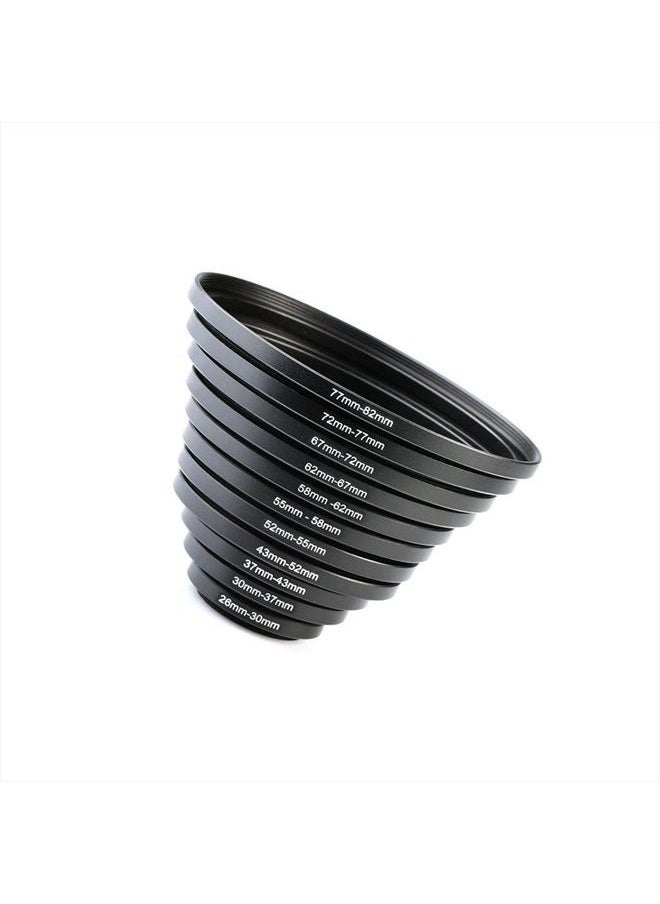 K&F Concept 11pcs Metal Stepping Rings Step Up Ring Set 26-30MM 30-37MM 37-43MM 43-52MM 52-55MM 55-58MM 58-62MM 62-67MM 67-72MM 72-77MM 77-82MM Compatible with Canon Nikon DSLR Cameras Lens  - Image 2