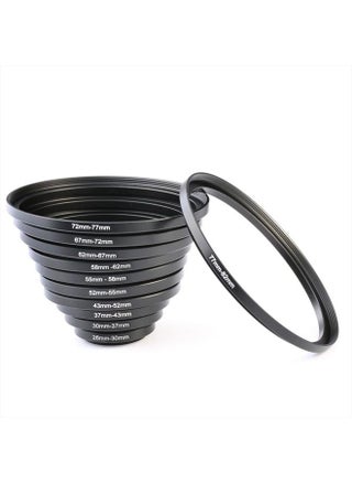 11pcs Metal Stepping Rings Step Up Ring Set 26-30MM 30-37MM 37-43MM 43-52MM 52-55MM 55-58MM 58-62MM 62-67MM 67-72MM 72-77MM 77-82MM Compatible with Canon Nikon DSLR Cameras Lens - pzsku/ZCD6683FEE306511D3FE0Z/45/_/1686635087/5618f31f-d8fe-43fa-975e-eaef3670146e
