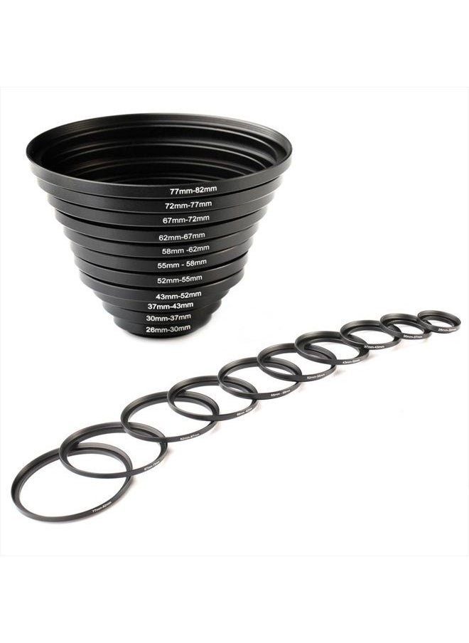 K&F Concept 11pcs Metal Stepping Rings Step Up Ring Set 26-30MM 30-37MM 37-43MM 43-52MM 52-55MM 55-58MM 58-62MM 62-67MM 67-72MM 72-77MM 77-82MM Compatible with Canon Nikon DSLR Cameras Lens  - Image 5