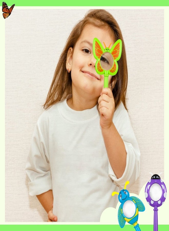 Oudain عدسات مكبرة للأطفال بتصميم بتلات جميلة، مجموعة من 3 قطع، موضوع الحشرات والفراشات، مكبر يدوي للأولاد والبنات، هدية للمدرسة، استكشاف في الهواء الطلق - Image 4