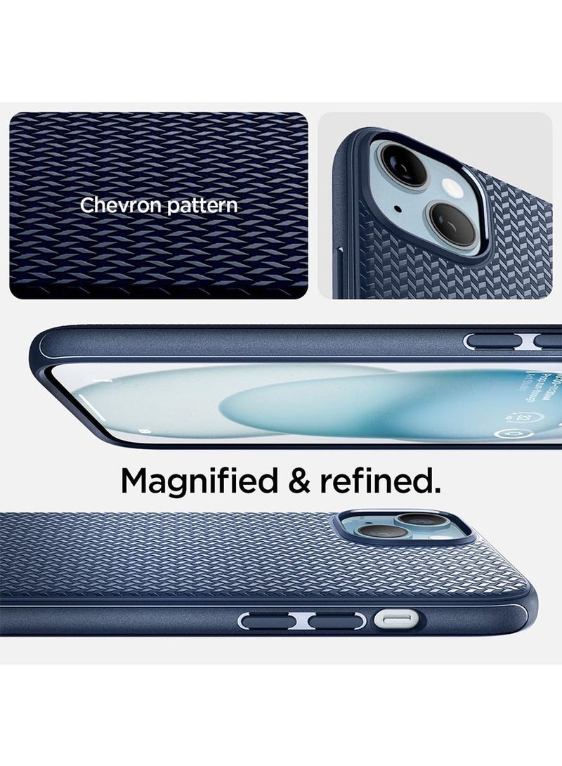 Spigen Mag Armor MagFit for iPhone 15 Case Cover with MagSafe - Navy Blue - Image 3