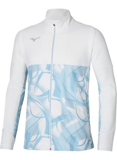 Mizuno سترة دافئة هجين للرياضيين من باريس للرجال واقية من الرياح بيضاء / مزخرفة  - Image 1