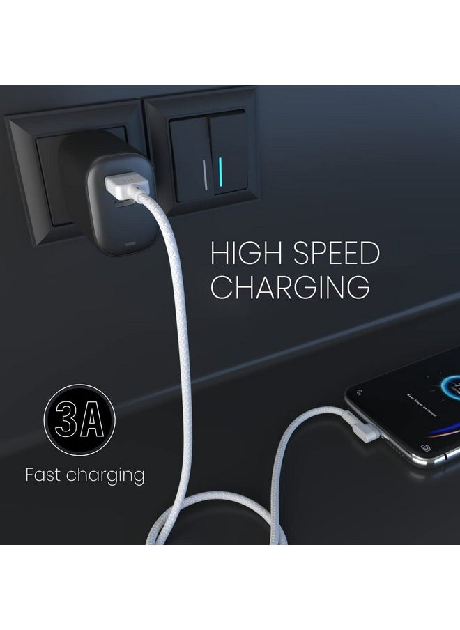 Portronics Konnect L POR-1403 Fast Charging 3A Type-C Cable 1.2 Meter with Charge & Sync Function for All Type-C Devices (White)