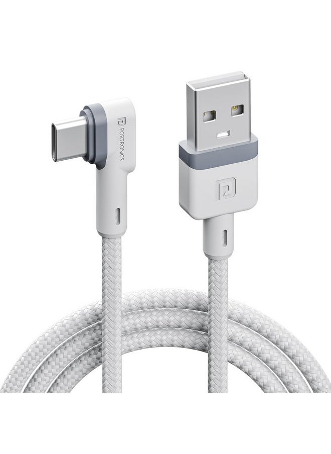 Portronics Konnect L POR-1403 Fast Charging 3A Type-C Cable 1.2 Meter with Charge & Sync Function for All Type-C Devices (White)