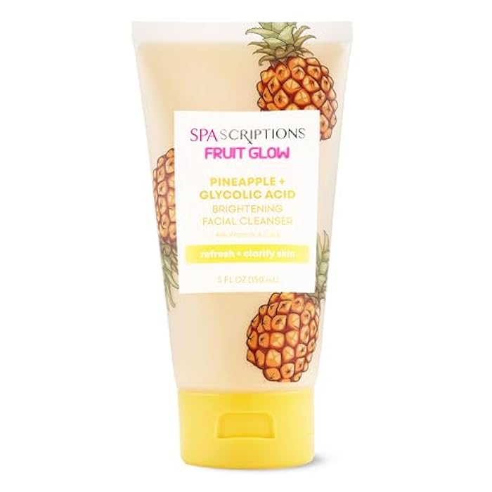 SpaScriptions Fruit Glow Pineapple + Glycolic Acid Brightening Facial Cleanser With Vitamins A, C & E 5 Fl Oz - Image 2