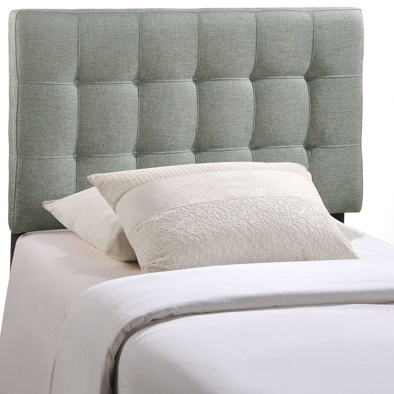 Modway Lily Tufted Linen Fabric Upholstered Twin Headboard in Gray