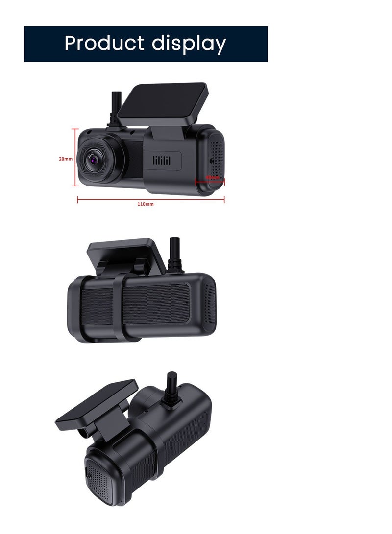 ام ان تي كاميرا داش كام 4G مع تتبع نظام تحديد المواقع العالمي (GPS) وكاميرتين أمامية وخلفية لتسجيل وتوثيق كل لحظة أثناء القيادة - Image 2