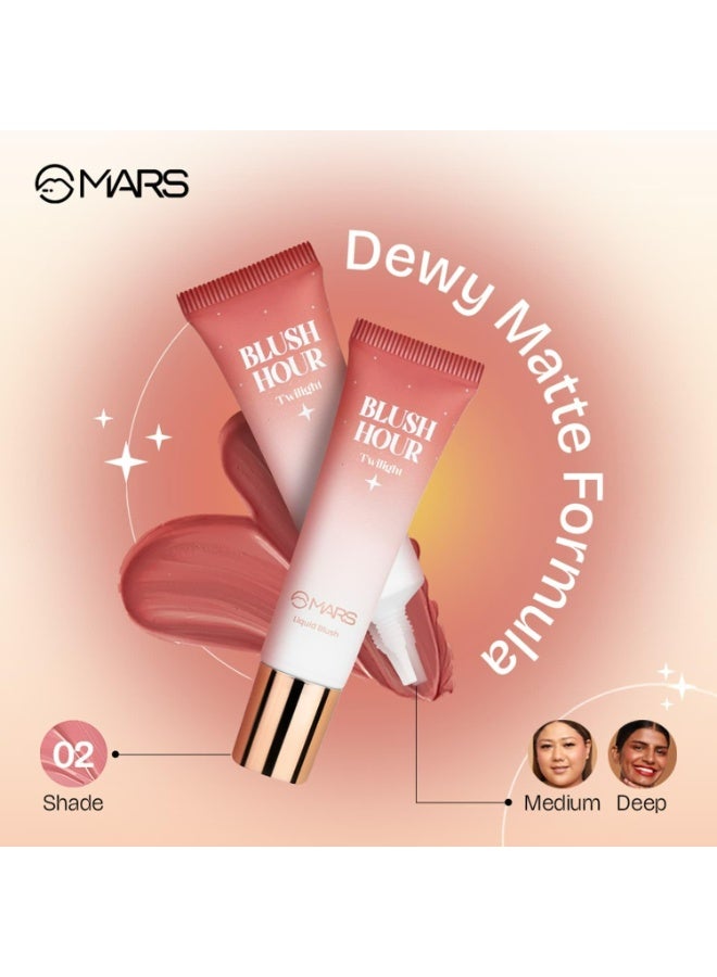 مارس أحمر خدود سائل من مارس | لمسة نهائية ندية مطفية | لون غني | تركيبة خفيفة الوزن تدوم طويلاً | تطبيق سهل (١٢ مل) (٠٢-توايلايت) - Image 5