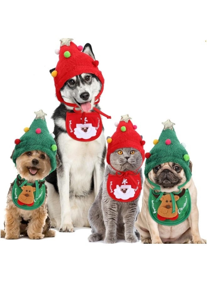 GGEROU زي مهرجان للحيوانات الأليفة للكلاب والقطط، قبعة شجرة المهرجان، رأس صغير للكلب، طوق قابل للتعديل، ملابس كوسبلاي، أحمر - Image 3