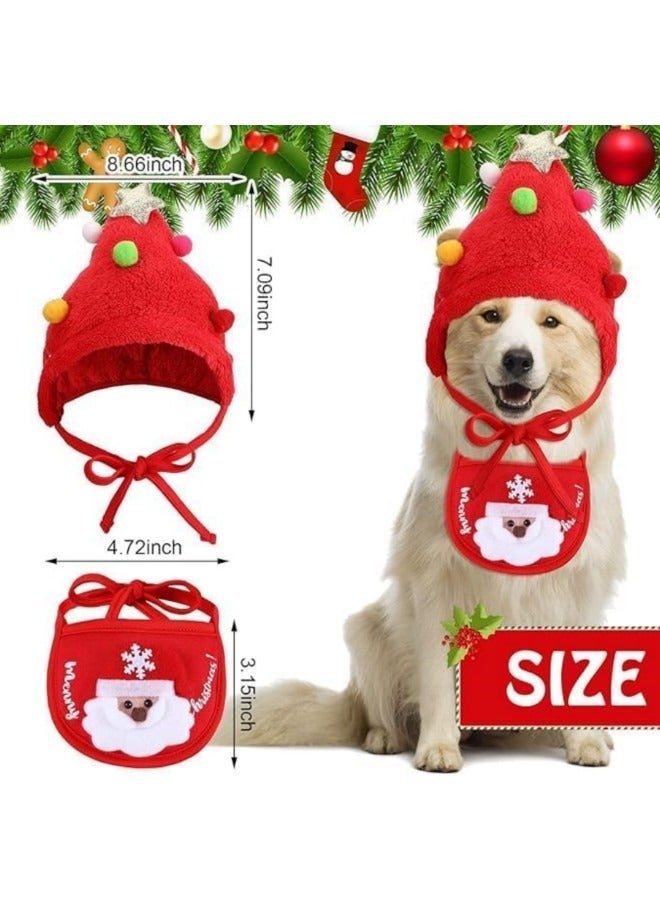 GGEROU زي مهرجان للحيوانات الأليفة للكلاب والقطط، قبعة شجرة المهرجان، رأس صغير للكلب، طوق قابل للتعديل، ملابس كوسبلاي، أحمر - Image 2