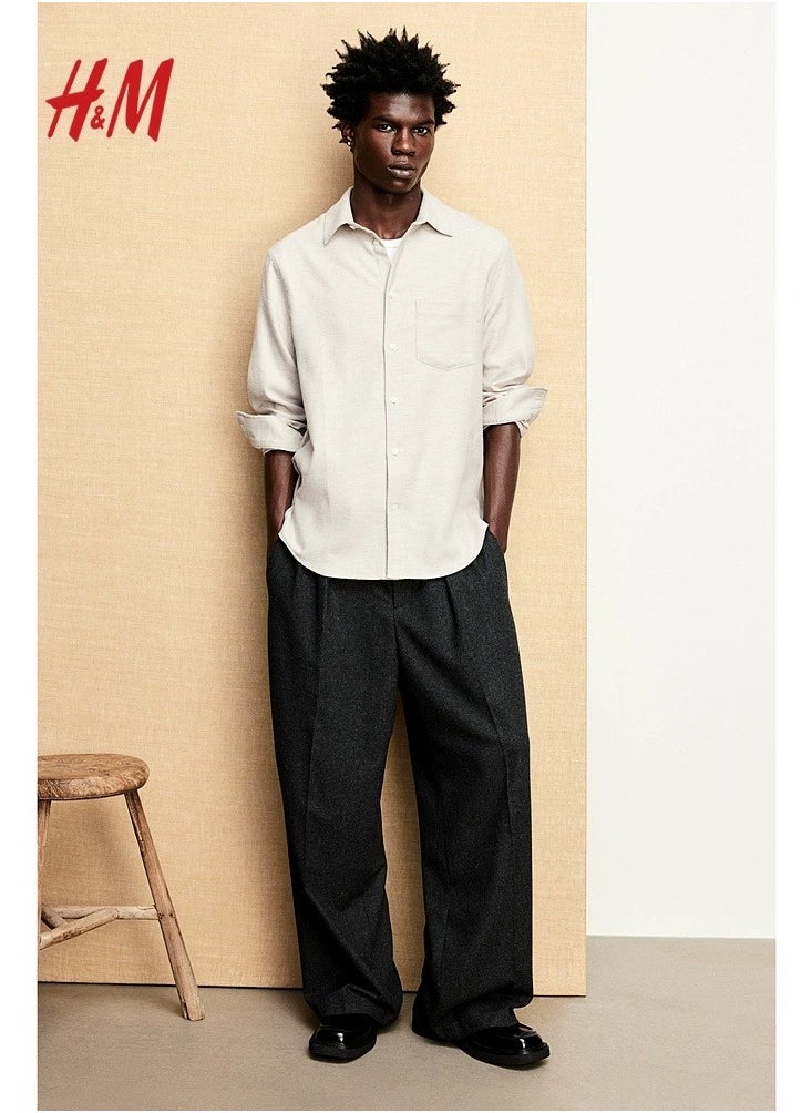 H and M - HM Autumn New Fashionable Casual Loose Long Sleeved Shirt - Image 1