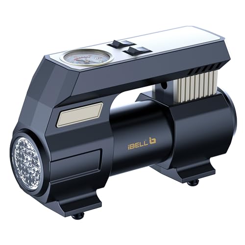 IBELL Plastic, Polypropylene Car/Bike Tyre Inflator CA12-98, 12V DC, 120W, 12A, Air Flow 25L/Min, 150 PSI With Emergency LED Flashlight - Image 1