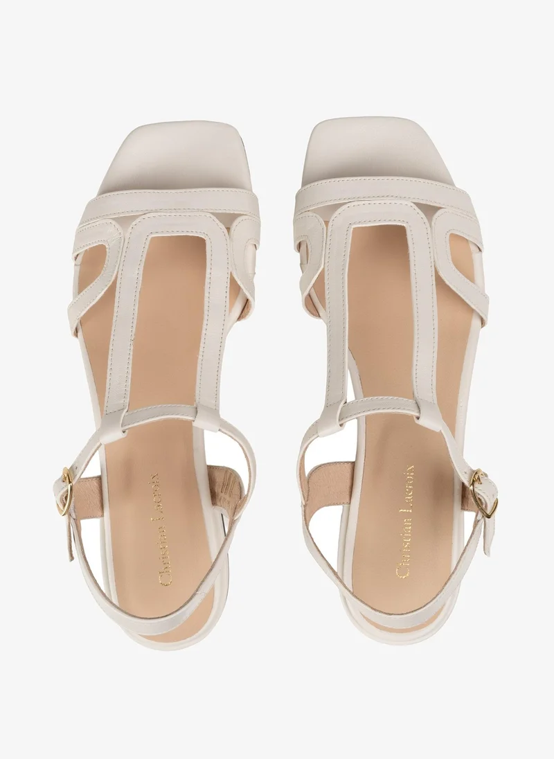 Christian Lacroix Christian Lacroix Women's Leather Flat Sandals - Off White