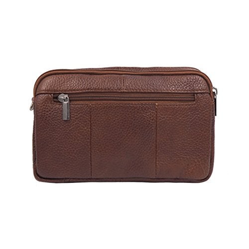 Vidlea Mens Handbag Cowhide Leather Crossbody Shoulder Messenger Bag Organizer Checkbook Wallet Purse (S Tan) - Image 5