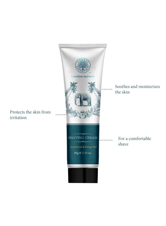 فورست اسينشالز كريم الحلاقة فوريست إسينشالز بخشب الصندل وقشر البرتقال | كريم الحلاقة الطبيعي الأيورفيدا لانزلاق ماكينة الحلاقة بسلاسة - Image 5