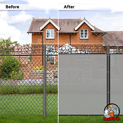 HIPPO - Privacy Screen Fence Heavy Duty Shade Net with Polyester Band, Brass Eyelets & Tie Cords (Charcoal, 1 mt X 5 mt) - Image 4