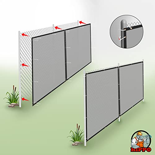HIPPO - Privacy Screen Fence Heavy Duty Shade Net with Polyester Band, Brass Eyelets & Tie Cords (Charcoal, 1 mt X 5 mt) - Image 5