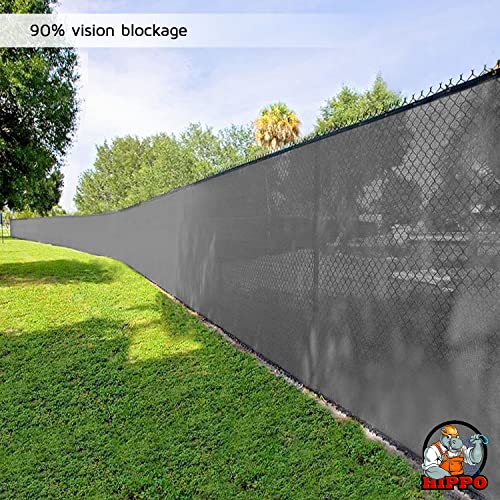 HIPPO - Privacy Screen Fence Heavy Duty Shade Net with Polyester Band, Brass Eyelets & Tie Cords (Charcoal, 1 mt X 5 mt) - Image 2