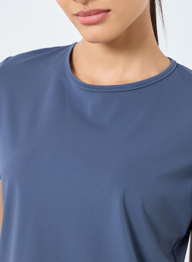 Styli Active Back Teardrop Peep Textured Top - Image 4