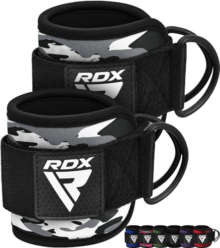 RDX Ankle Straps for Cable Machines 7MM Neoprene Padded 10x4 Adjustable Gym Cuffs with Dual DRings Weight Attachments for Wrist Glutes Leg Kickbacks Hip Abduction Strength Workouts Men Women - Image 1
