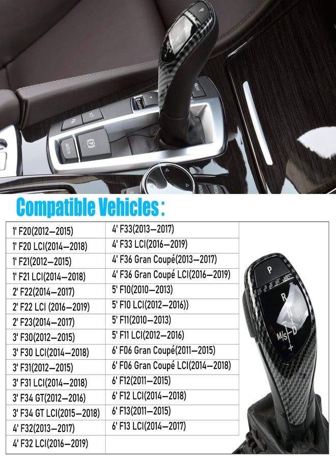 Jaronx Compatible with BMW Gear Shift Knob Cover Trim Replacement for 1'F20 F21/2'F22/3'F30 F31 F34/4'F32 F33/5'F10 F11/6'F06 F12 F13, Gear Shift Knob Panel Sticker for BMW 1 2 3 4 5 6 Series(Sport) - Image 4