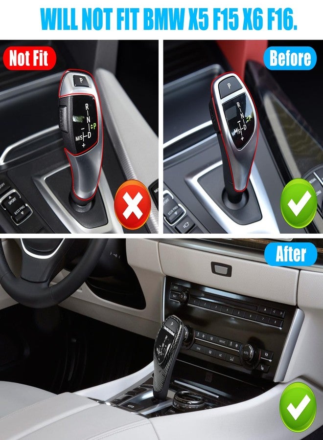 Jaronx Compatible with BMW Gear Shift Knob Cover Trim Replacement for 1'F20 F21/2'F22/3'F30 F31 F34/4'F32 F33/5'F10 F11/6'F06 F12 F13, Gear Shift Knob Panel Sticker for BMW 1 2 3 4 5 6 Series(Sport) - Image 2