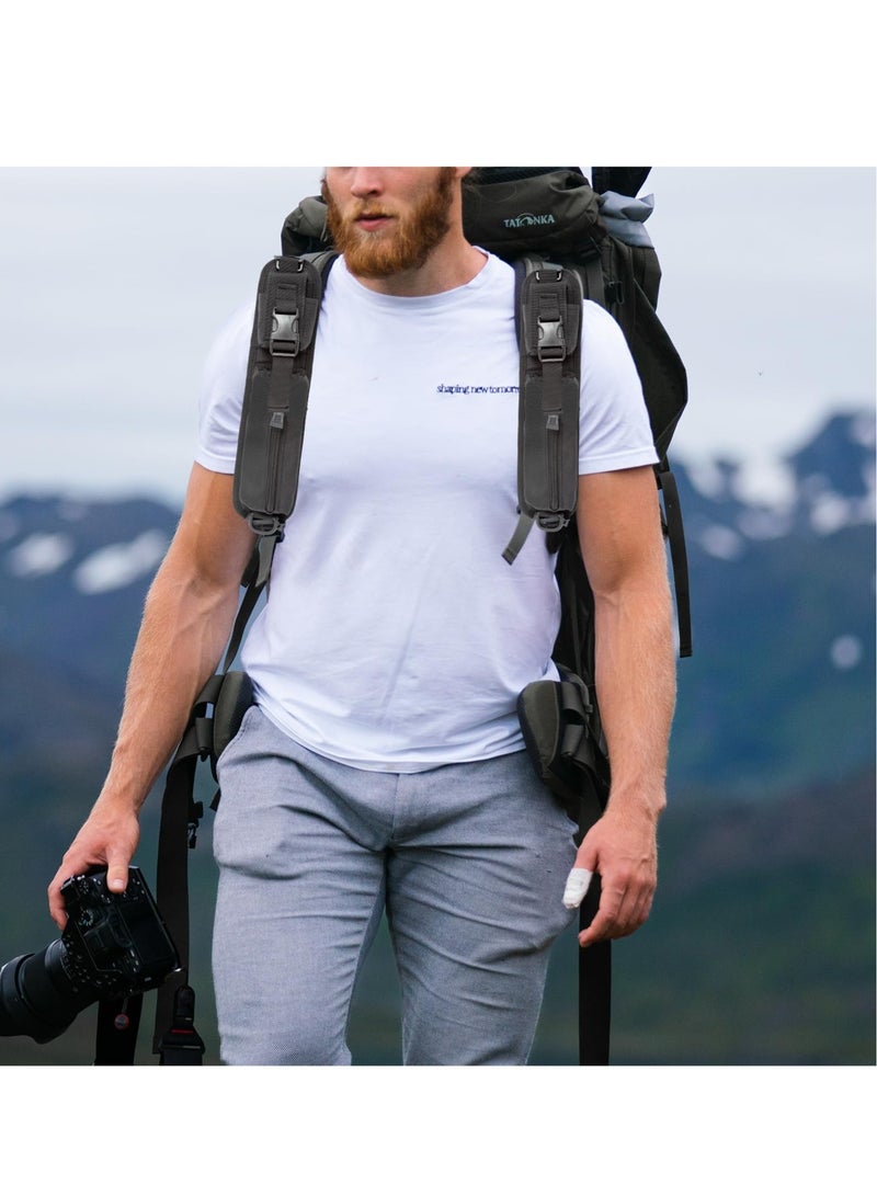 Excefore 2 Pack Backpack Shoulder Strap, Molle Accessory Pouch, Molle EDC Waist Pouch,Tactical Compact EDC Pouch Additional Backpack Strap, Suitable for Hiking - Image 2