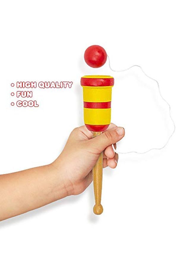 ArtCreativity مجموعة لعبة الكرة الخشبية 2 قطعة ألعاب صيد عتيقة للأطفال تصميم خشبي ألعاب داخلية وخارجية للحديقة والمنتزه والشاطئ أفضل فكرة هدية - Image 4