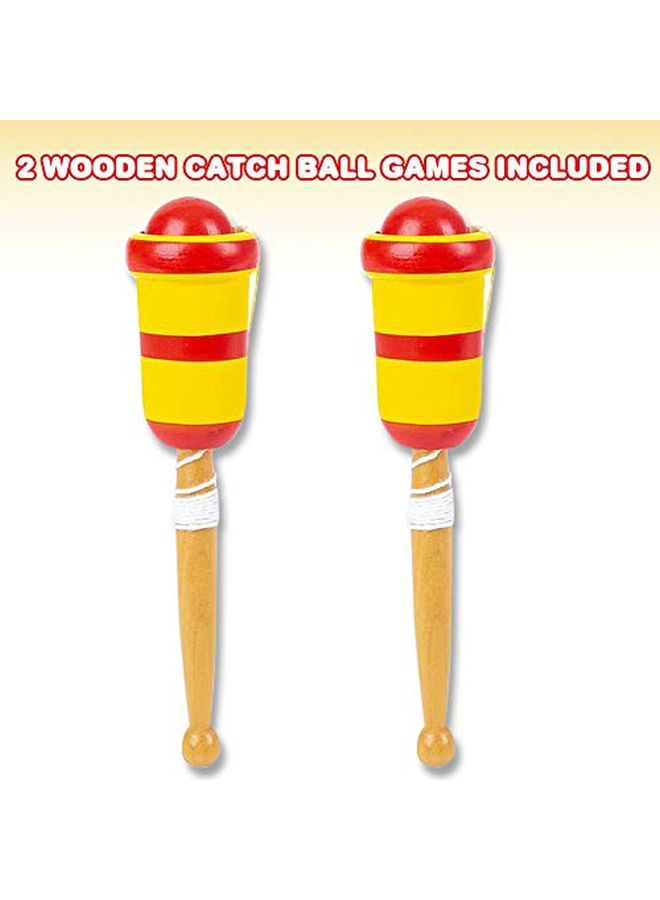 ArtCreativity مجموعة لعبة الكرة الخشبية 2 قطعة ألعاب صيد عتيقة للأطفال تصميم خشبي ألعاب داخلية وخارجية للحديقة والمنتزه والشاطئ أفضل فكرة هدية - Image 2