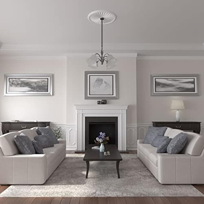 CM33LE LEANDROS CEILING MEDALLION, 33 1/8"OD X 3 1/2"ID X 1 3/8"P (FITS CANOPIES UP TO 5"), FACTORY PRIMED - Image 3